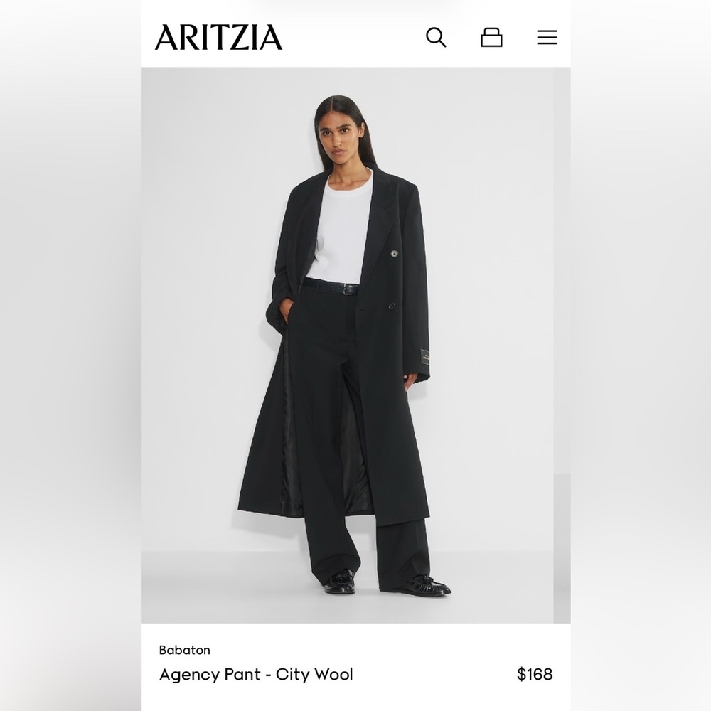 Aritzia Babaton Black Agency Pant